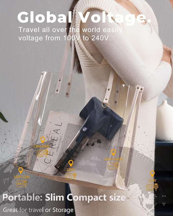 Nxuoo G10 Pro Travel Steamer for Clothes, 110-240V Portable Garment Steamer & Iron 2-in-1, 2 Steam Modes for All Fabrics Wrinkle Remover, 15s Fast Heat Up, 1200W Steam Irons for Global and Europe