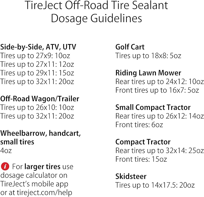 TireJect Off-Road Instant Tire Repair Tire Sealant Kit - Permanent Seal - Tread & Sidewall Punctures - Bead Leaks - Slow Leaks - Dry Rot - Fix and Prevent Flat Tires (20oz)