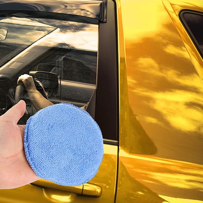 GLEAVI 10pcs Car Wax Applicator Pads Microfiber Sponge for Polishing and Cleaning Ergonomic Design for Maximum Control Soft Texture for for Automotive Detailing