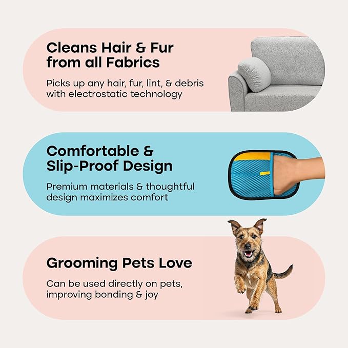 Uproot Washing Machine Cleaner Tablets Pro & Pet Hair Removal Glove Set: Deep-Clean Laundry Tablets for Pet Owners + Reusable Electrostatic Grooming Glove - Tidy Furniture & Laundry