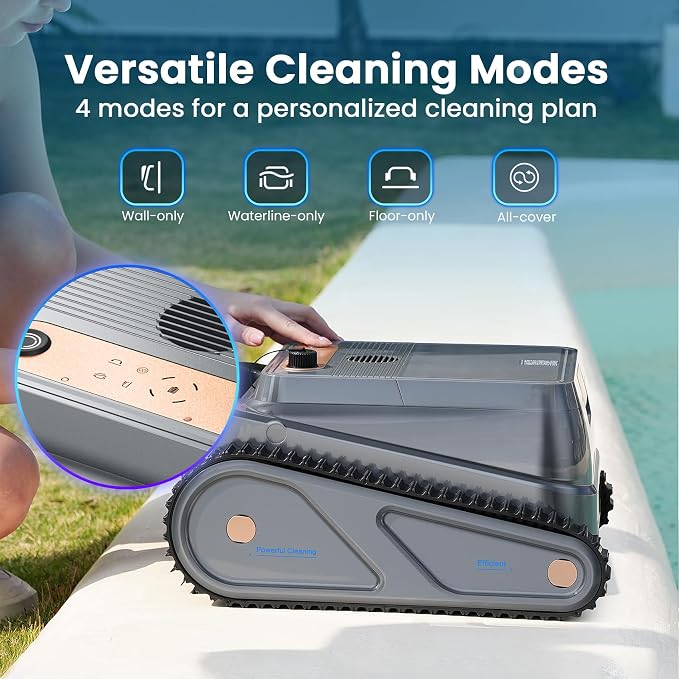 U8 Cordless Robotic Pool Cleaner, Pool Vacuum for Inground Pools, Wall & Waterline Cleaning, 150min Battery Life, Intelligent Route Planning, for Inground Pools