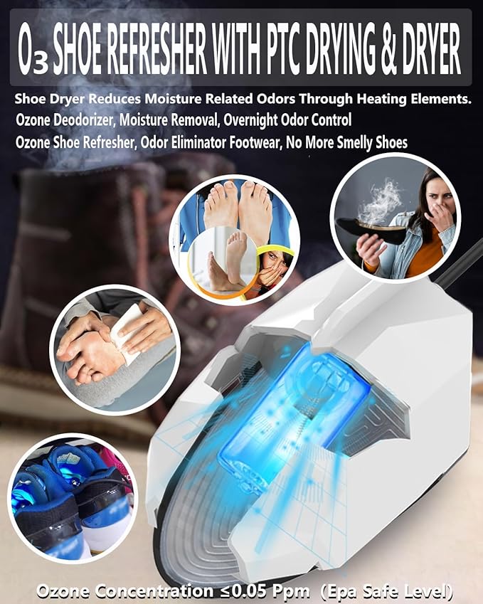 Shoe Dryers for Work Boots Portable Shoe Warmers & Dryer Boot Dryer for Smelly Shoes, Portable USB Powered Moisture & Odor Eliminator for Boots, Sneakers, Soccer Cleats, Travel-Ready Footwear Care