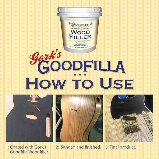 Goodfilla Ebony,1 Quart (3.5lbs) Wood and Grain Filler, Stainable, Sandable, Zero Waste, Non-Toxic, USA Made