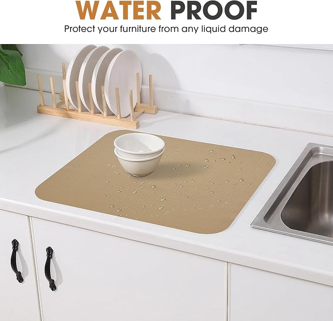 Drawer and Shelf Liner, Non-Slip Kitchen Cabinet Liners Non-Adhesive Thick Strong Grip Waterproof Washable Mats Protect Dresser Shelves Cupboard Bathroom Cabinets, Beige, 12 in X 20 FT