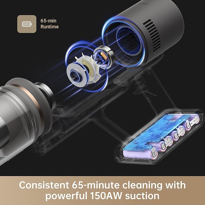 DREAME Z10 Station T Cordless Vacuum with Auto-Empty Base, 2.5L Dust Collection, 65-Min Runtime, Powerful Stick Vac for Carpet Hardwood Tile & Pet Hair – Lightweight