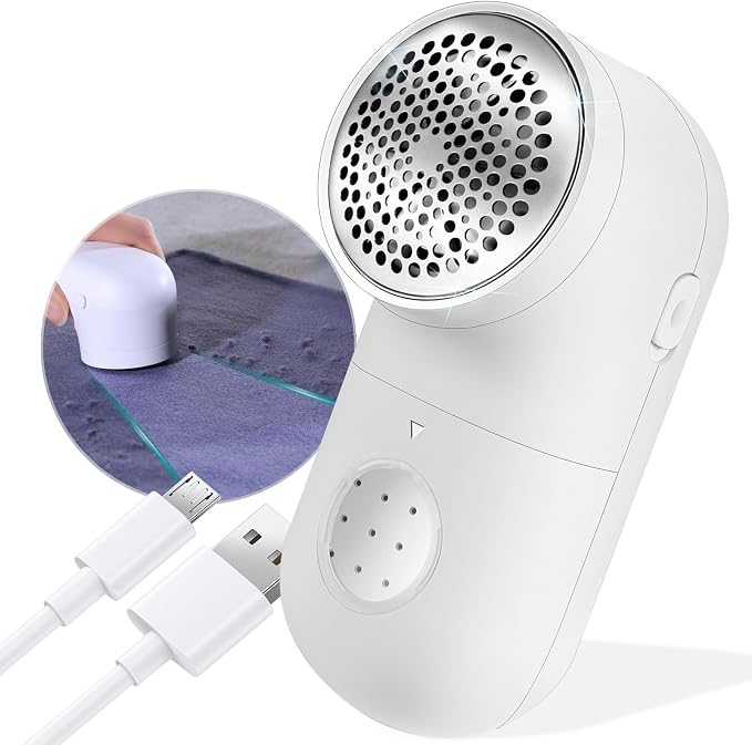 Fabric Shaver, Electric Lint Remover, USB Rechargeable Sweater Shaver, Cordless Clothes Defuzzer, Portable Pills Trimmer for Clothes, Furniture(2.0 Pro, Beige)