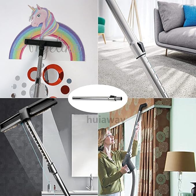 1 1/4 inch 32mm Chrome Telescopic Hose Metal Vacuum Wand Hose Vacuum 1.25inch Extension Wand Extends to 31.9 Inch Long for Most Brand Vacuum