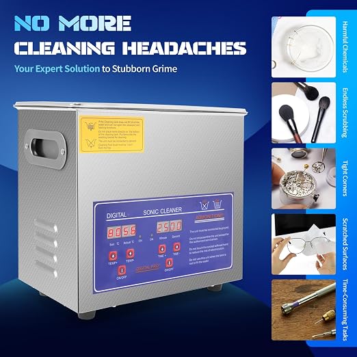 Commercial Ultrasonic Parts Cleaner 3l,Stainless Steel Lab Digital Professional Ultrasonic Parts Cleaner,110v Large Sonic Machine Cleaner for Jewelry Watch Automotive Parts Carburetor