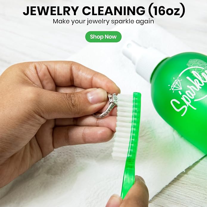 SPARKLEAN Complete Jewelry Cleaning Kit – Ammonia-Free Jewelry Cleaner Spray, Precision Pen & Polishing Cloth for Silver, Gold, Diamond Ring Cleaner