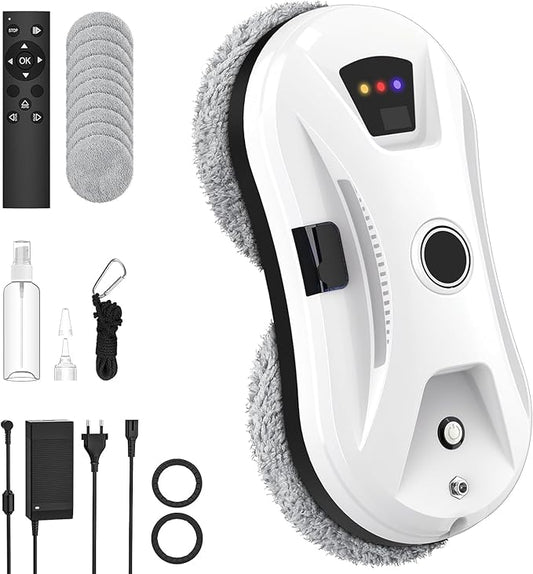 Window Cleaning Robot, Window Cleaner Robot Auto Spray, Automatic Cleaning with Intelligent Path Planning, 5600Pa Suction Power, Edge Detection Technology, Remote Control