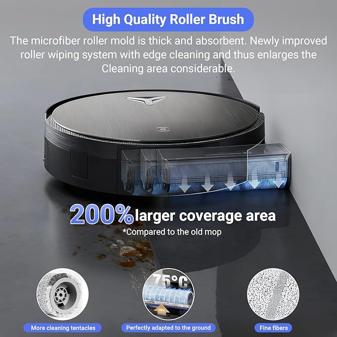 Pure Realm 17 Pcs X11 OmniCyclone Replacement Accessories kit for Ecovacs Deebot X11 OmniCyclone, 1 Main Brush 2 Roller Mop 4 Sponge Filter 4 Side Brush 4 HEPA Filter 1 Screwdrivers 1 Clean Brush