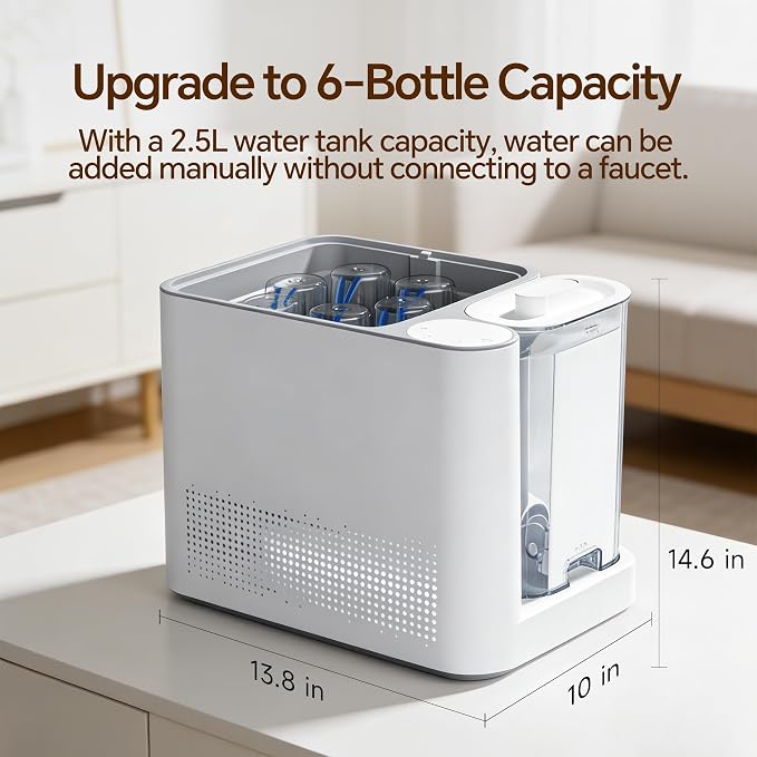 Baby Bottle Washer, Sterilizer & Dryer - All-in-One Cleaning Machine for Bottles,Sterilisateur Biberon 19-Minute Quick Clean, Suitable for All Baby Bottles and Breast Pump Accessories.