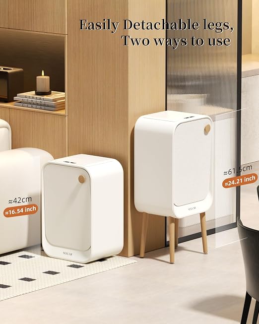 Motion Sensor Trash Can - Automatic Touchless 5.5 Gallon / 20L Garbage Bin for Bathroom Livingroom, Bedroom, Office (White)
