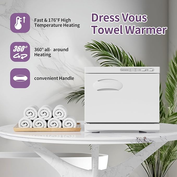 Towel Warmer, 8L Hot Towel Warmers for Facials, Salon Towel Warmers for Spa and Home,Barbershop, Esthetician.(White)