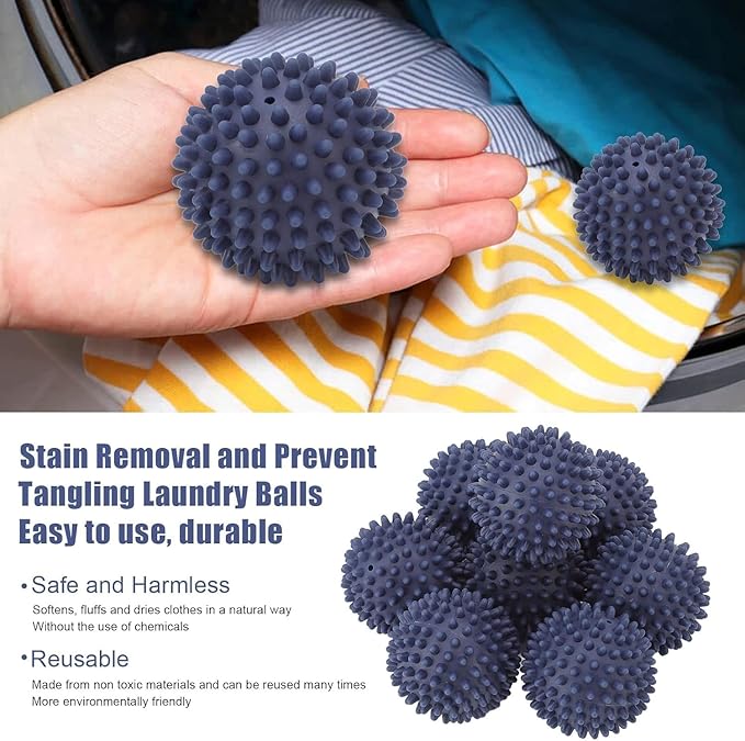 8pcs Washer Balls,Reusable Tangle Free Eco Friendly Laundry Scrubbing Balls Solid Colorful Laundry Washing Balls Enhance Machine Cleaning Power(Type A)