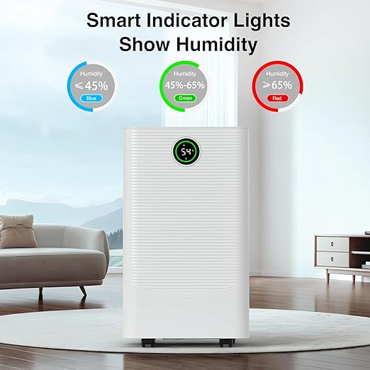 ZAFRO 24 Pint Dehumidifier for Home & Basement up to 1500 Sq.Ft, Auto Humidity Control, 38dB Ultra Quiet, Continuous & Manual Drainage with Drain Hose, Auto Defrost, 24H Timer