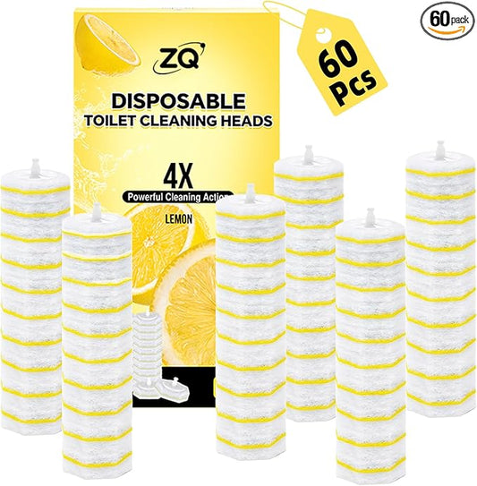 60 Count Toilet Bowl Wand Refills for Clorox, Disposable Toilet Cleaner Refill Pads for Clorox Wand Cleaning System, Upgrade Toilet Brush for Bathroom Cleaning,No Falling Apart,Light Scent