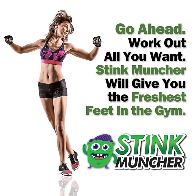 Stink Muncher Natural Enzyme Shoe Deodorizer Spray, Foot Odor Eater, Eliminator & Freshener | Wipe Out the Cause Of Smells At Their Source | Made In the USA