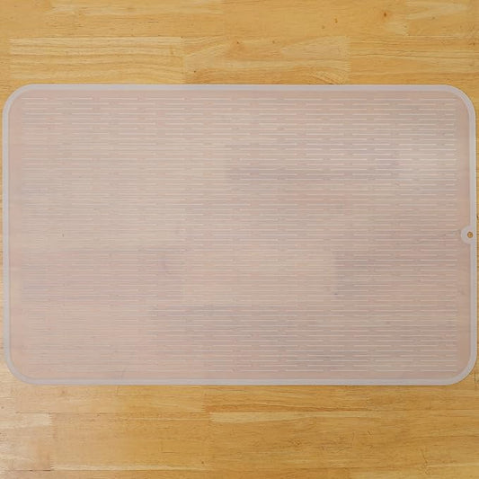 MicoYang Silicone Dish Drying Mat for Multiple Usage,Easy clean,Eco-friendly,Heat-resistant Silicone Mat for Kitchen Counter or Sink,Refrigerator or Drawer Liner Translucent 3XL 28 inches x 18 inches
