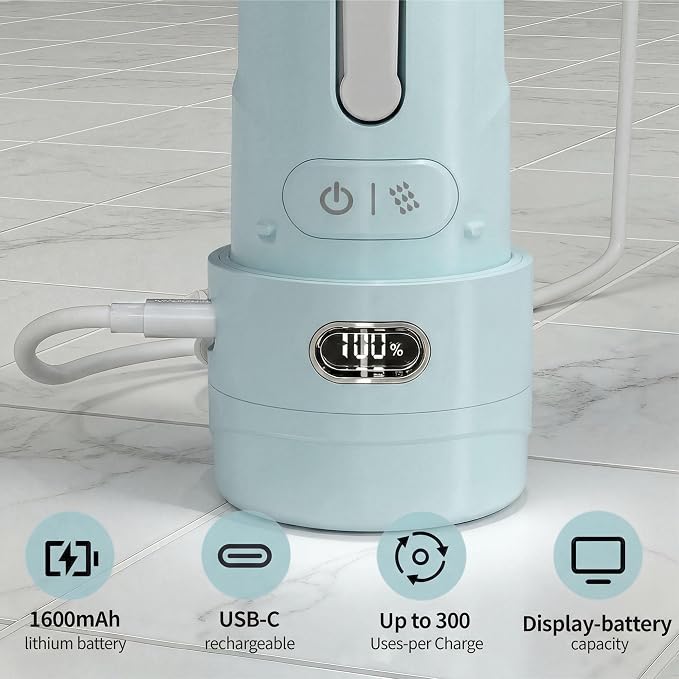 Portable Bidet for Travel, Personal Hygiene Sprayer Bottle for Women Men, Mobile Bidet Portable for Toilet,Electric Handheld High-Pressure Foldable USB-C Battery-Powered (Blue)