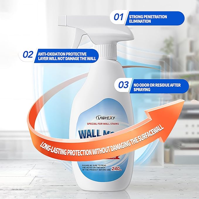 LANWEXY-Highly Effective Removal Spray,Wall Cleaner Spray-Bathroom Foam Cleaner for Shower,Wall,Ceiling,Wood,Kitchens,Tile,Killer with Prevention Inhibitor-2 bottles