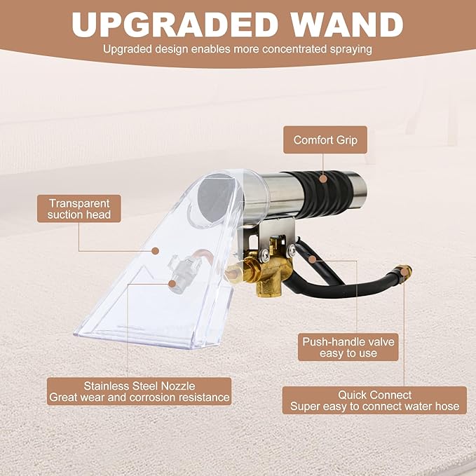 MIV Pro-Grade Shop Vac Extractor Conversion Kit - Universal Shop Vac Extractor Hose Kit, for Carpet, Upholstery & Auto Detailing