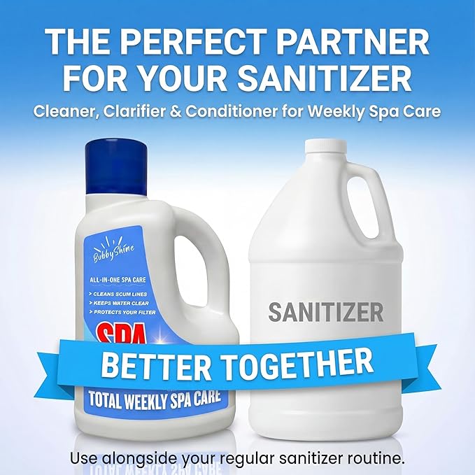 5-in-1 Weekly Hot Tub Chemicals, Spa Chemicals for Hot Tub, Clarifier, Cleaner & Conditioner for Spas & Inflatable Tubs, 3 L – BubbyShine