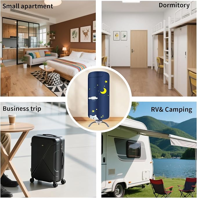 Portable Dryer For Clothes | 900W Quickly Dry Light Clothes and Shoes,Compact Electric Dryer For Apartment, RVs&Travel