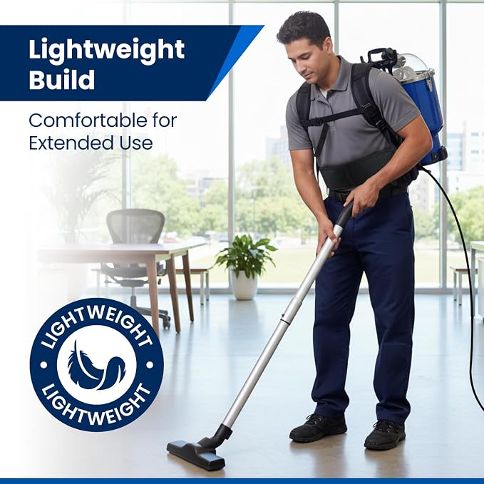 Gearwiz Backpack Vacuum Cleaner – 1000W Shoulder Vacuum with 25KPA Suction, Bagged or Bagless Use, Adjustable Harness, Double Filtration, Washable Dust Bag & Tools for Home, Office, Stairs & Cars