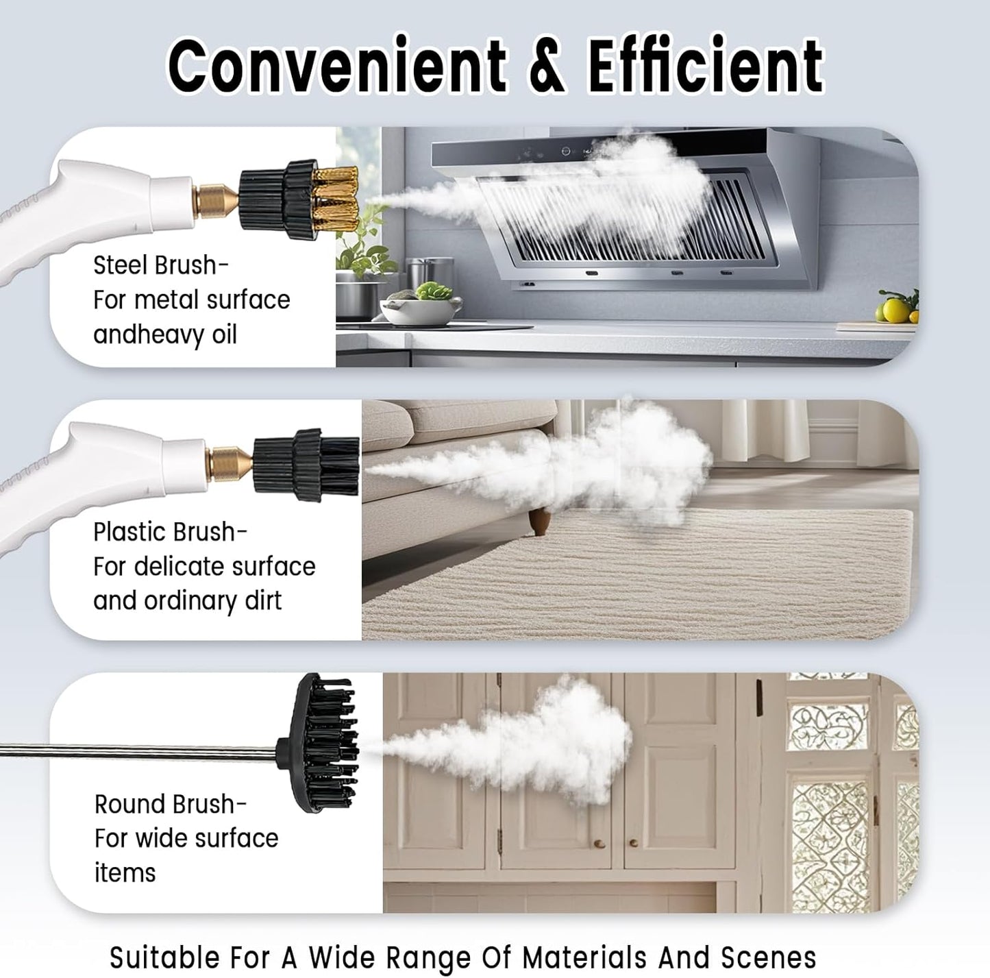 2500W Handheld Steam Cleaner,Portable Car Steamer For Auto Detailing,High-Temperature and Pressure Steam Cleaner For Home, Steam Cleaning Machine for Furniture,Kitchen,Grout,Floor,Tile (6-White)