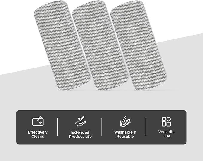 loukin Whiteboard Accessories Bundle | Replaceable Magnetic Dry Erase Eraser (Gray) & 6 Pack Refill Pads, & Whiteboard Cleaner (3.4 fl oz)