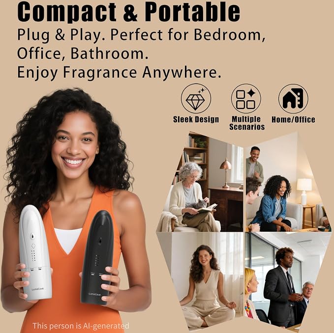 Waterless Plug in Diffuser Smart Cold Scent Air Machine for Office | Smart scent pacing! App adjusts mist cover up to 800 sq ft.No overwhelming. Concave base ensures Max Oil Use