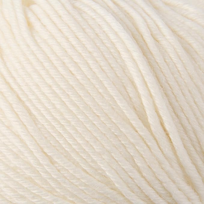 2 Balls Merino Wool Yarn, 12-Ply Luxurious and Soft Yarn for Hand Knitting & Crocheting, 1.76 OZ/50g, 120 yds/110 Meters（White,2Balls）