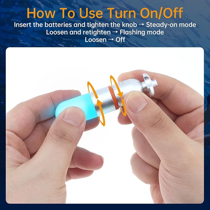 SecurityIng 2 Pcs Scuba Dive Signal Light, Mini Tank Marker Light with Constant and Flashing Modes, Underwater 150M Waterproof Strobe Beacon for Night Diving and Scuba Diving (Blue)