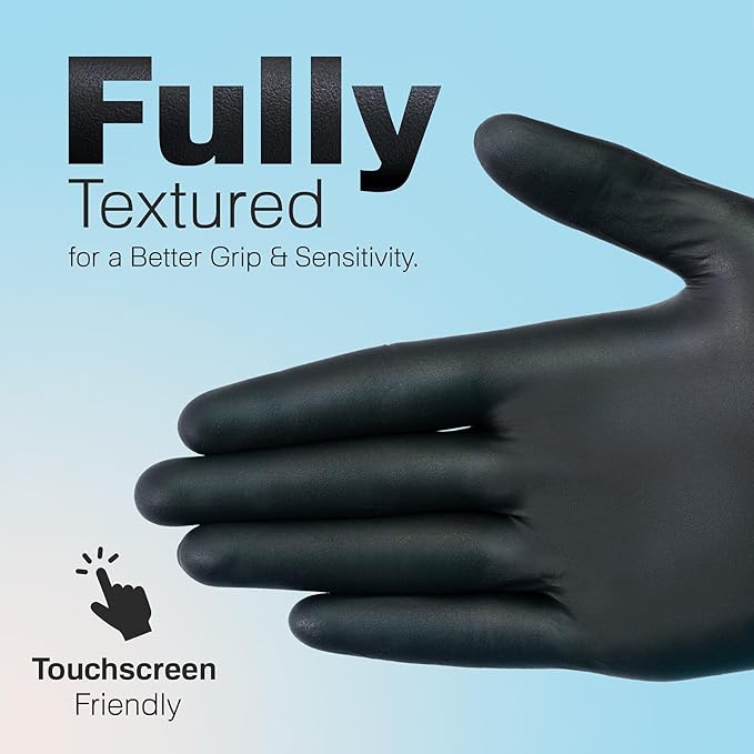 Raxwell Disposable Nitrile Gloves - Latex-Free Design - Puncture-Resistant Medical Gloves - Textured Grip for Food Prep