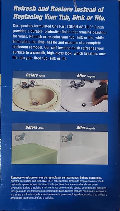 Homax Tub and Tile Refinishing Kit, White, 26 oz, Brush On, Tough as Tile Kit, 1.625 Pound, White(Pack of 1)