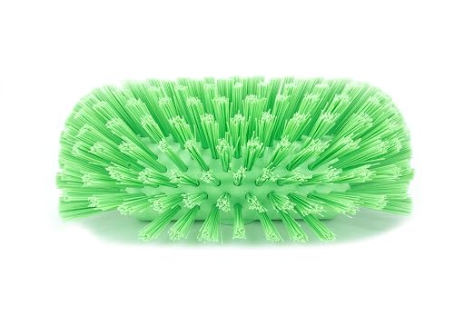 SPARTA Tank and Kettle Scrub Brush Heavy-Duty Tile Brush, Color-Coded and Handle Compatible (Sold Separately) for Optimal Access In Spacious Containers, Plastic, 5.5 X 9.5 Inches, Lime