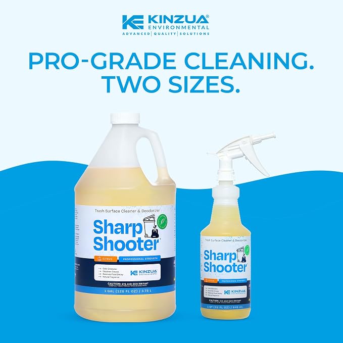Sharpshooter, Heavy-Duty Trash Can Odor Eliminator & Degreaser, Garbage Surface Cleaner and Deodorizer Foam, Professional-Grade, Fresh Citrus Scent, 32 oz, Pack of 2