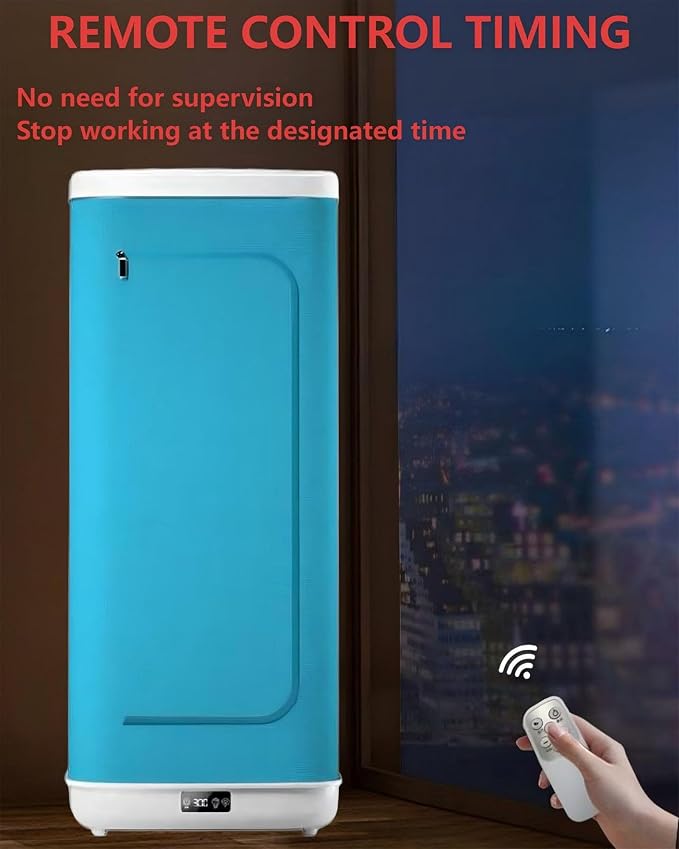 Portable Clothes Dryer with Remote Control, Foldable Mini Dry Cabinet, Fast Drying & Quiet Operation, Suitable for Small Spaces, Apartments, RVs, Dormitories and Travel