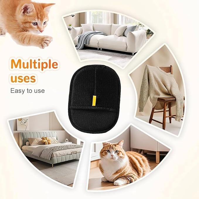 Pet Hair Removal Glove, Pet Hair Remover Gloves for Cats & Dogs, Dogs, Electrostatic Pet Hair Removal Gloves Brush for Pets Hair, Suitable for All Pets (2pcs)