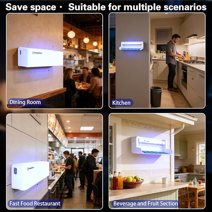2pack Fly Catcher Indoor,Fruit Fly Traps Indoor for Home,Wall Sconce Fly UV Light Trap for Capturing Flies,Moths, Gnats with 10 Sticky Glue Boards, Bug Catcher Indoor, Light Flying Insect Trap -White