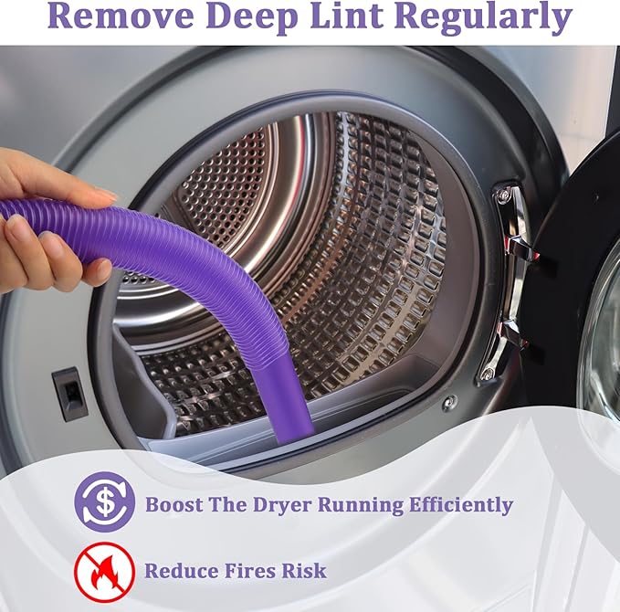 Dryer Vent Lint Removal Tool Vacuum Attachments Hose for Dyson GEN 5 V15 V12 V11 V10 V8 V7 Detect Outsize Slim Absolute Cyclone Vacuum Cleaner Dryer Cleaner Kit Nozzle Crevice Flexible Hose
