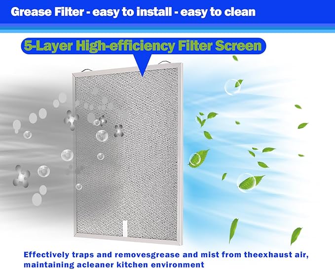 S99010430-002 Compatible with broan Range Hood Filter 15-3/4" x 13-7/8" x 3/8" 4512880 Replacement Nutone Range Hhood Filter 2 Pack HPF30 Grease Filter
