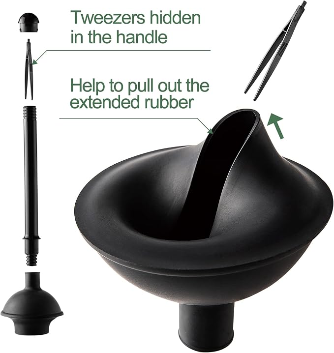 Eyliden Toilet Plunger and Brush Set, 2-in-1 Compact Holder | Unclogs Toilets, Deep Cleans Bowls, Nylon Bristles, Rubber Cup, Durable Plastic Caddy, Space-Saver, Bathroom Cleaning Tools