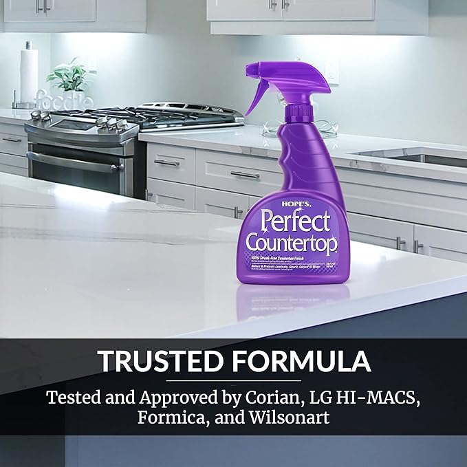 HOPE'S Perfect Sink Cleaner and Polish, 8.5 Fl Oz, and Perfect Countertop Cleaner and Polish, 22 Fl Oz, Bundle