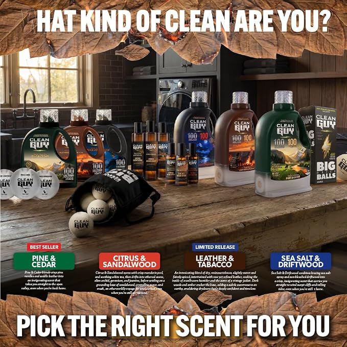 Laundry Detergent | Powerful Cleaning, Soft & Fresh Clothes, Long-Lasting Aroma - Leather & Tobacco (100 Loads)
