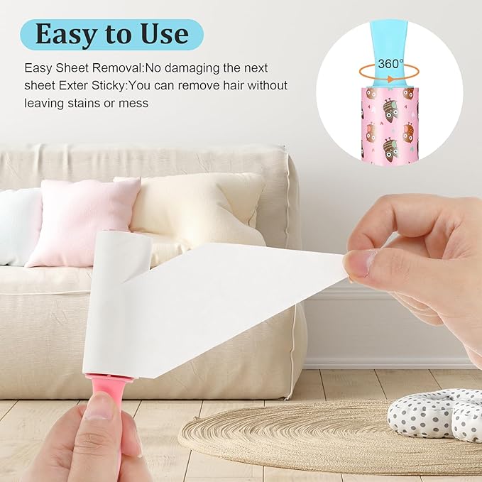 40 Pcs Mini Lint Roller for Travel, Small Lint Roller Travel Size with 30 Sheets Each, Compact & Portable for Pet Hair, Clothes, Furniture, Car Interior, 5.9 x 1.18 inches
