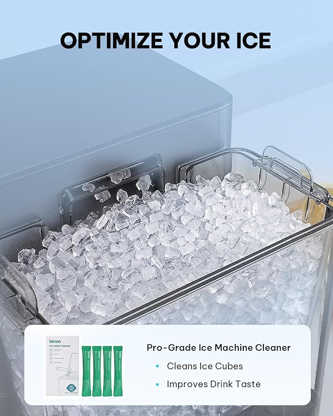 Silonn Ice Maker Cleaner & Descaler | Fast Dissolving, Safe & Non-Toxic | 100% Pure Citric Acid Descaler Powder, 24 Individually Packaged Pouches, Compatible with All Ice Makers & Coffee Machines
