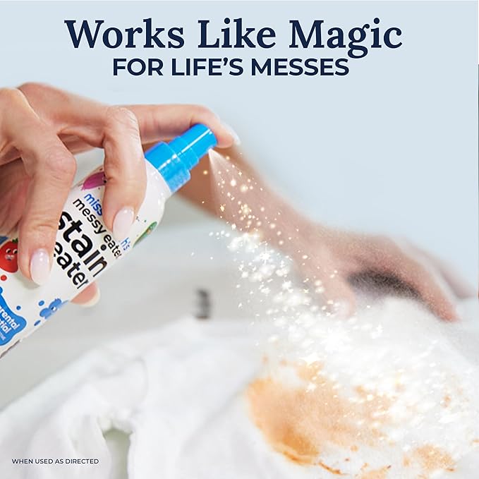 Miss Mouth's Messy Eater Stain Treater Spray - 4oz 2 Pack Stain Remover and Laundry Detergent Sheets
