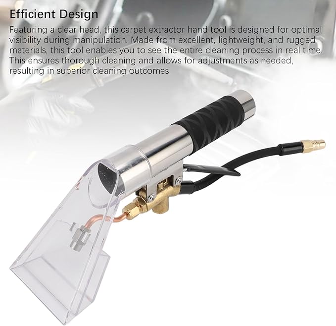 Yunseity Car Carpet Extractor, Upholstery Cleaner and Carpet Extractor and Auto Detailing Hand Wand Tool with Clear Head, Stainless Steel Upholstery Cleaning Tool for